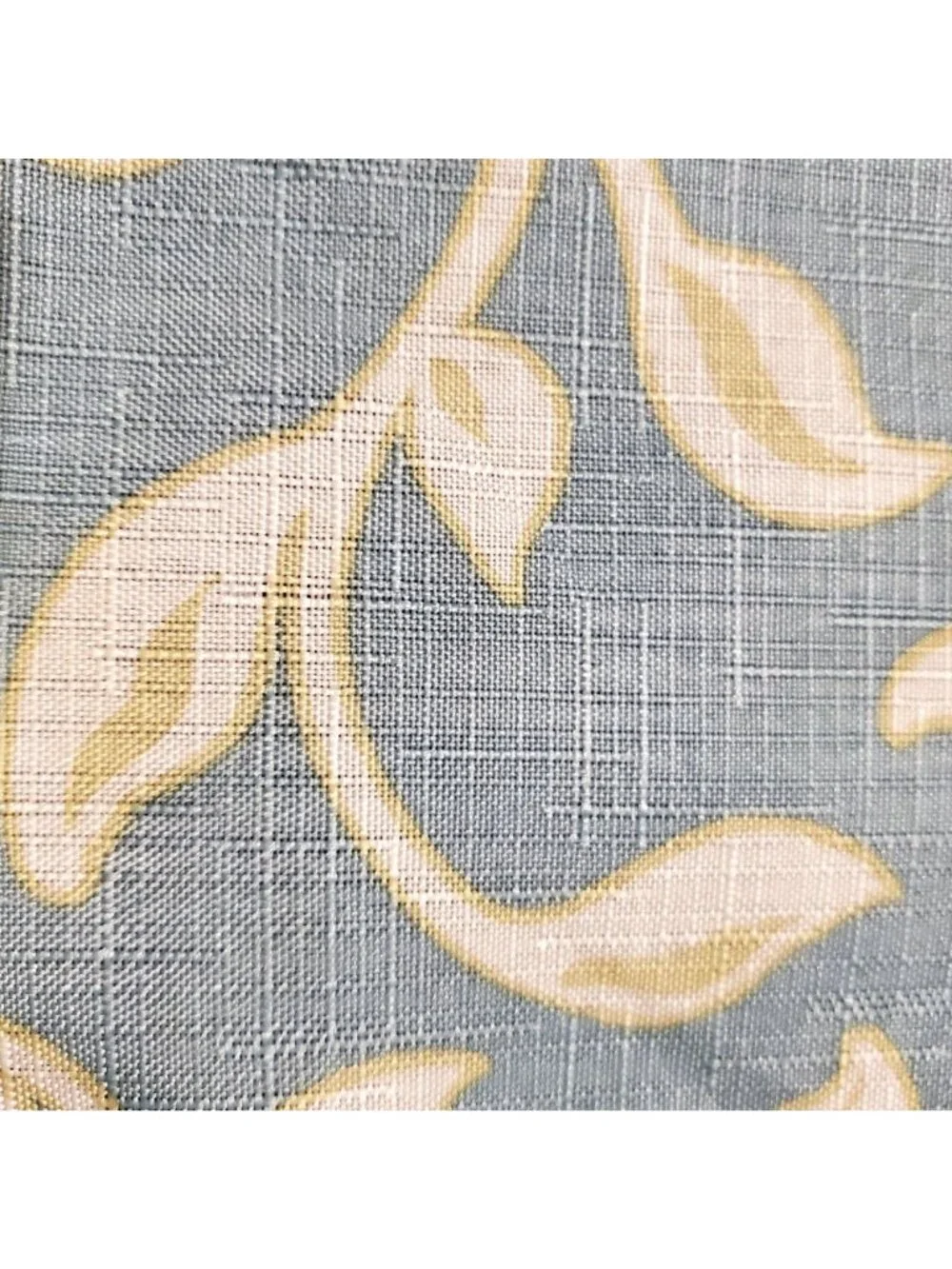 NWOT Vtg BH&G Shower Curtain Linen-Look Blue/Green, Ivory Leaves, Vines, Valance
